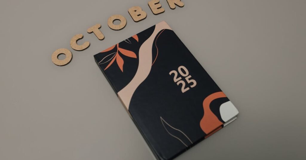 Stylish October 2025 planner with a modern design, perfect for organizing your schedule.